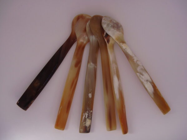 Lot de 6 petites cuillères en corne naturelle – Image 2