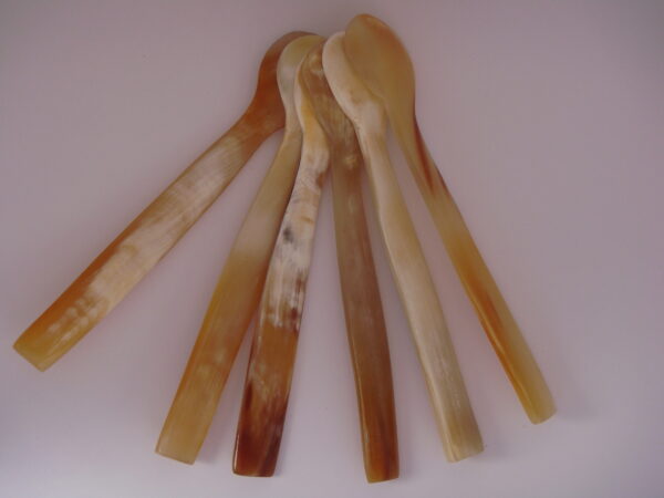Lot de 6 petites cuillères en corne naturelle – Image 7