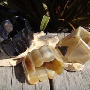 Bracelet élastique en corne naturelle