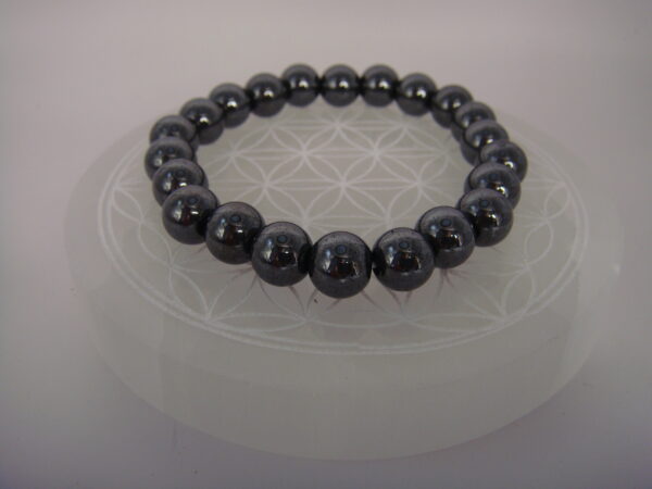 Bracelet élastique en pierre d'Hématite – Image 4