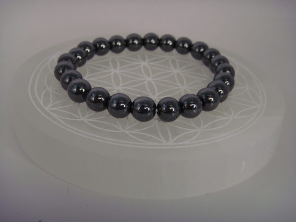 Bracelet élastique en pierre d'Hématite – Image 7