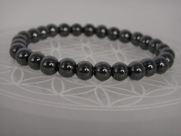 Bracelet élastique en pierre d'Hématite – Image 2