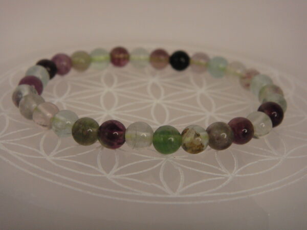 Bracelet élastique en pierre de Fluorite – Image 2