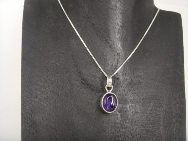 Pendentif argent & pierre naturelle cabochon en forme ovale – Image 5