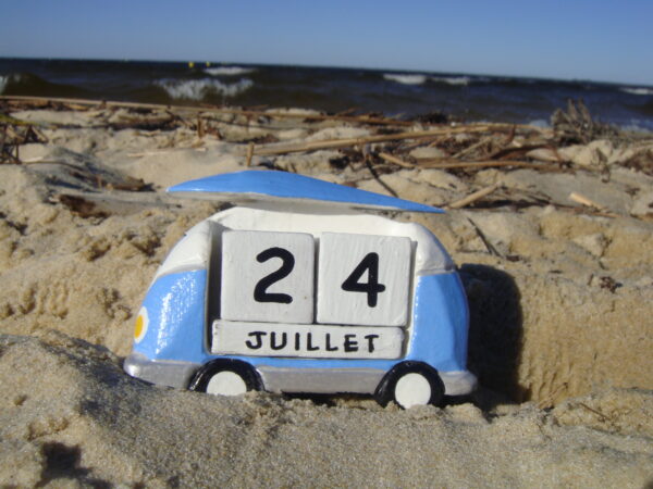 Calendrier perpétuel combi surf en bois – Image 2