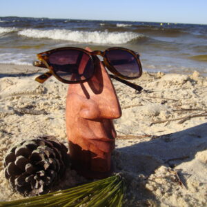 Porte-lunettes en bois en forme de nez