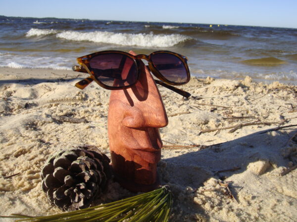 Porte-lunettes en bois en forme de nez