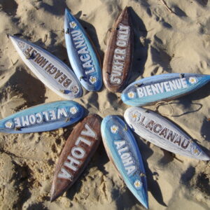 Déco planche de surf en bois 30cm