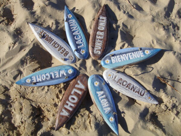 Déco planche de surf en bois 30cm