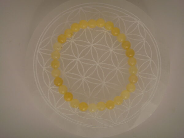 Bracelet élastique en pierre de Calcite orange – Image 2