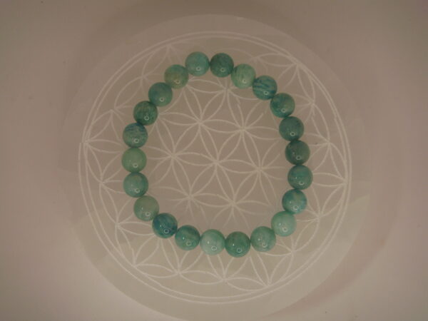Bracelet élastique en pierre d'Amazonite – Image 3