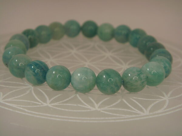 Bracelet élastique en pierre d'Amazonite – Image 2