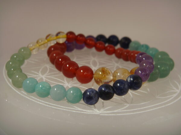 Bracelet élastique en pierres des 7 chakras – Image 2