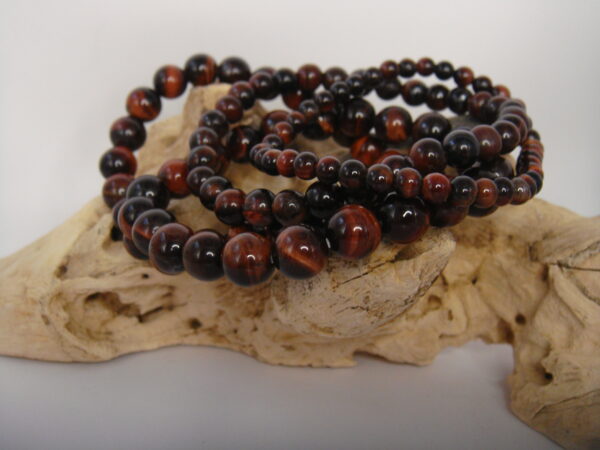 Bracelet élastique en pierre d'Œil de Tigre – Image 3