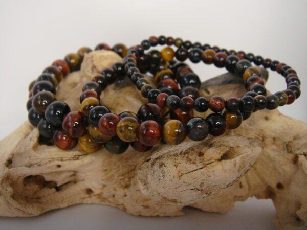 Bracelet élastique en pierre d'Œil de Tigre