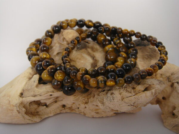 Bracelet élastique en pierre d'Œil de Tigre – Image 2
