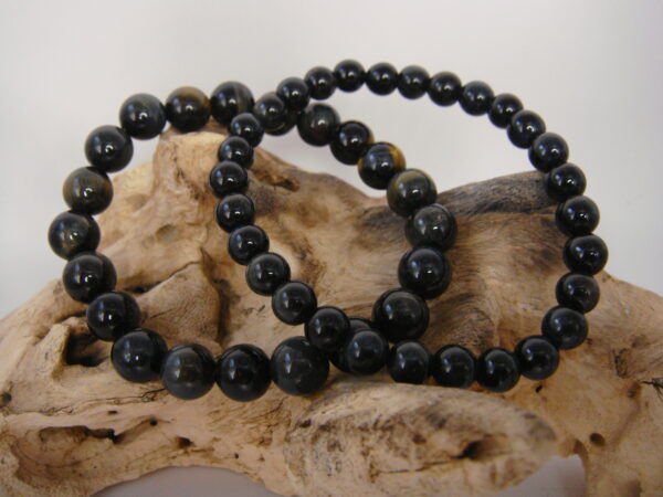 Bracelet élastique en pierre d'Œil de Tigre – Image 4