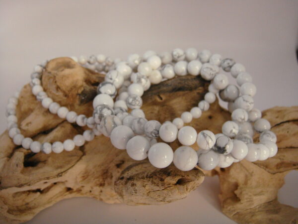 Bracelet élastique en pierre d'Howlite