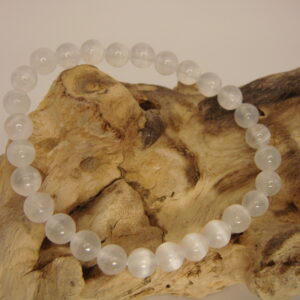 Bracelet élastique en pierre de Sélénite