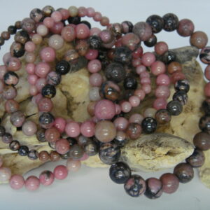Bracelet élastique en pierre de Rhodonite