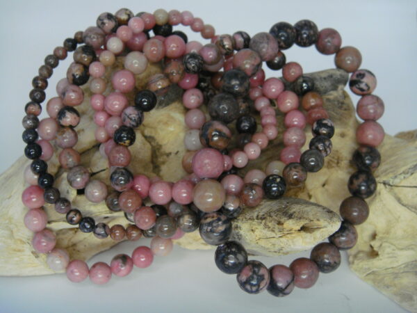 Bracelet élastique en pierre de Rhodonite