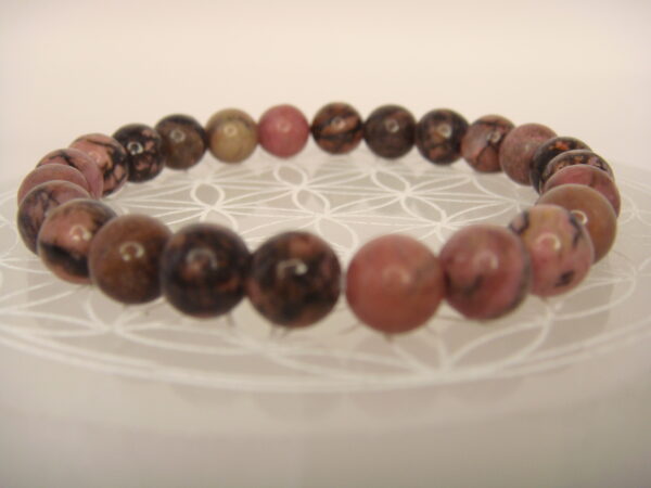Bracelet élastique en pierre de Rhodonite – Image 2