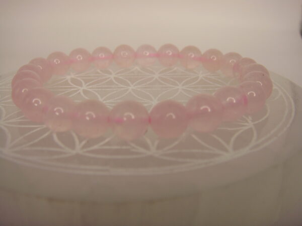 Bracelet élastique en pierre de Quartz rose – Image 2