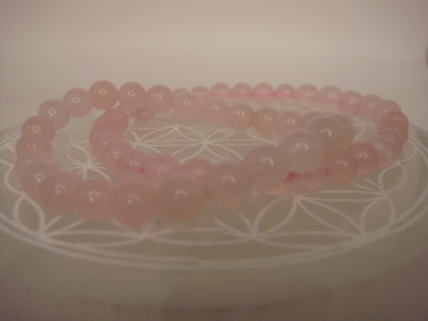 Bracelet élastique en pierre de Quartz rose – Image 3