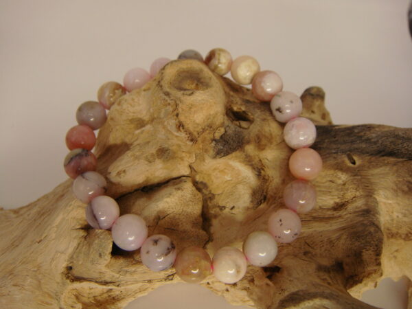 Bracelet élastique en pierre d'Opale rose