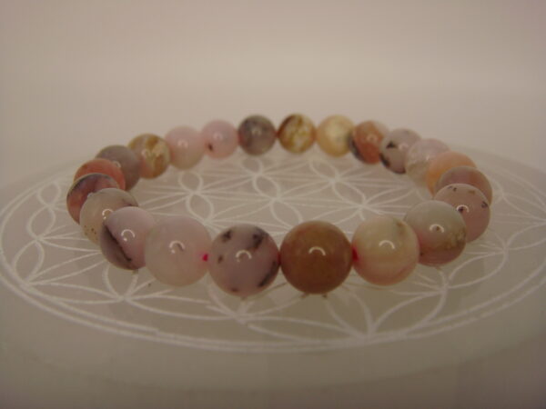 Bracelet élastique en pierre d'Opale rose – Image 2