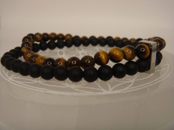 Bracelet élastique homme double rang – Image 4