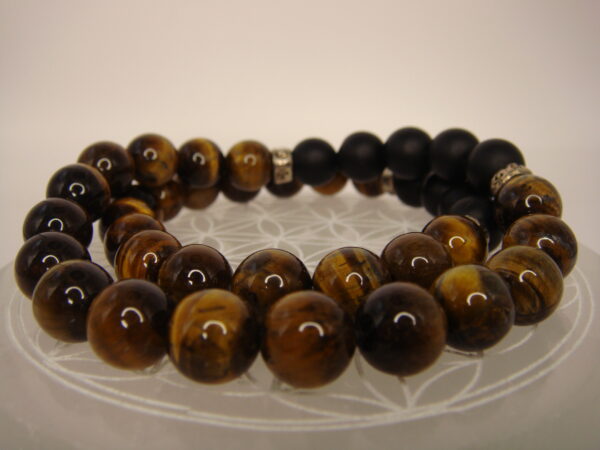 Bracelet élastique homme multipierres boules 10mm – Image 7