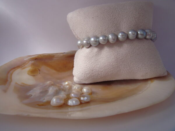 Bracelet élastique en Perles d'eau douce naturelles – Image 5