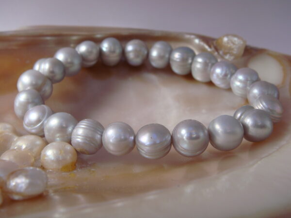 Bracelet élastique en Perles d'eau douce naturelles – Image 6