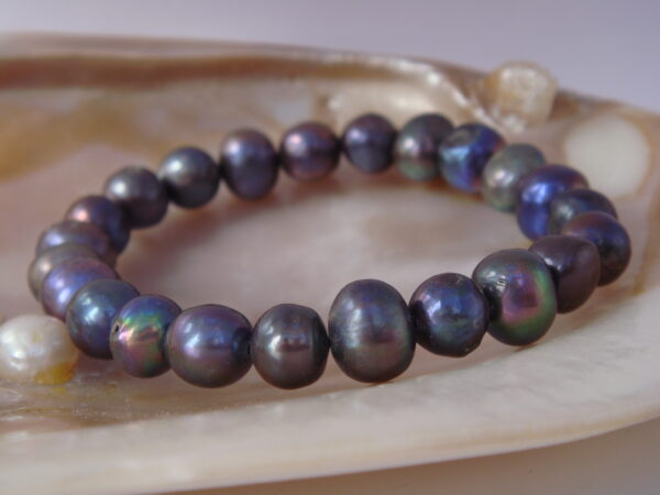 Bracelet élastique en Perles d'eau douce naturelles – Image 8