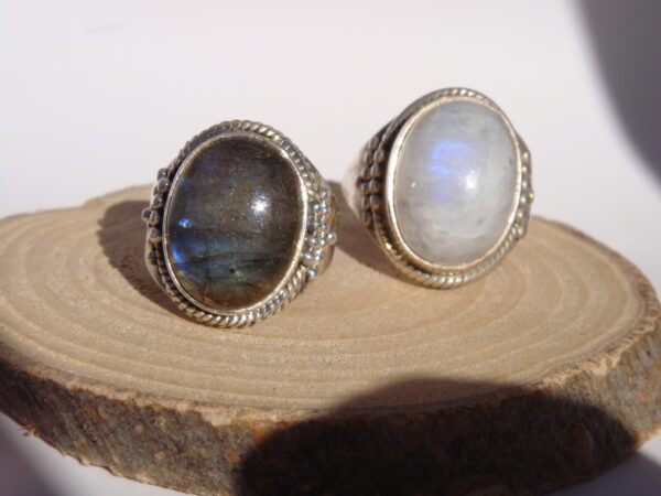 Bague ethnique argent & pierre naturelle – Image 2
