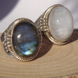 Bague ethnique argent & pierre naturelle