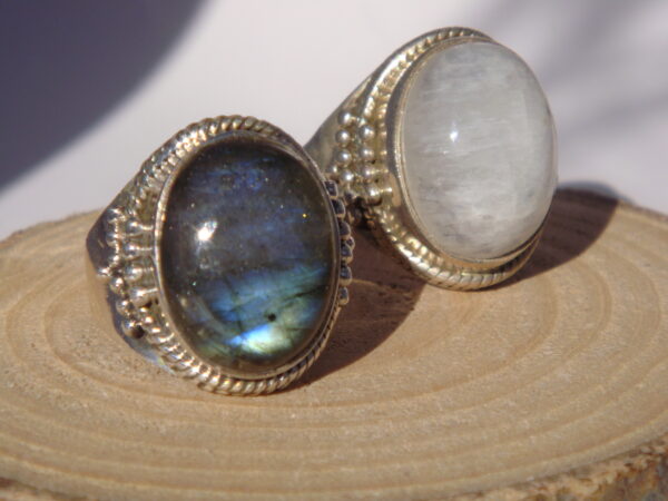 Bague ethnique argent & pierre naturelle