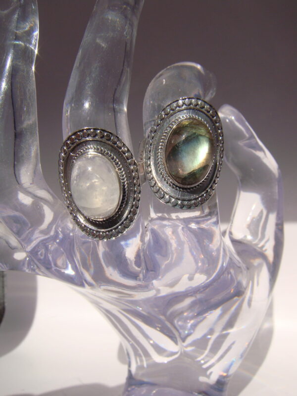 Bague ethnique argent & pierre naturelle
