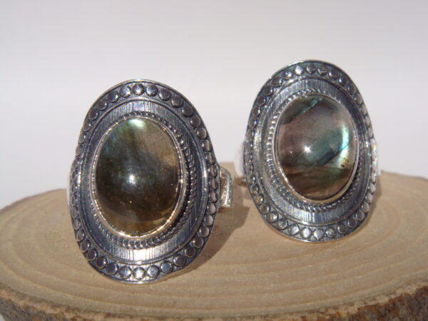 Bague ethnique argent & pierre naturelle – Image 3