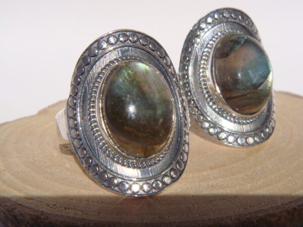 Bague ethnique argent & pierre naturelle – Image 5