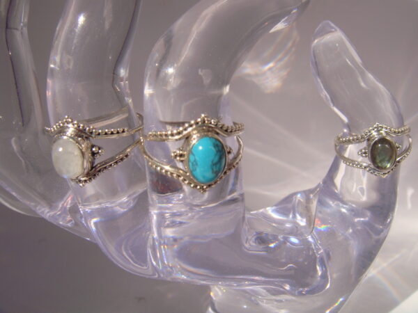 Bague ethnique argent & pierre naturelle