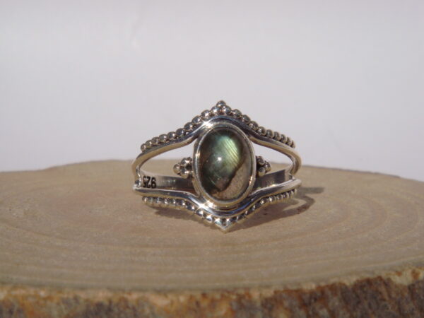 Bague ethnique argent & pierre naturelle – Image 2