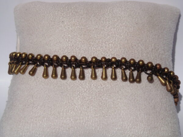 Bracelet laiton en coton ciré – Image 4