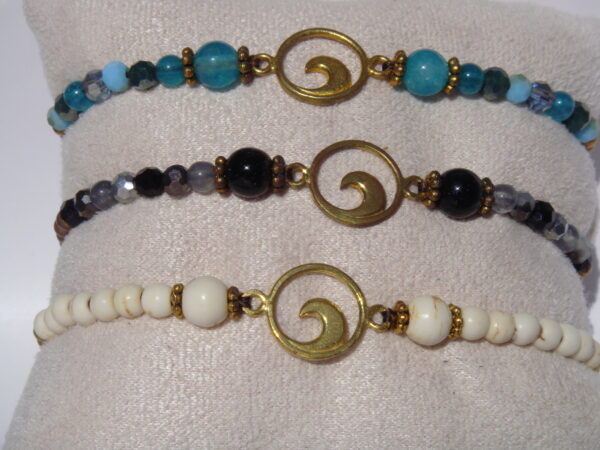 Bracelet laiton en coton ciré – Image 2