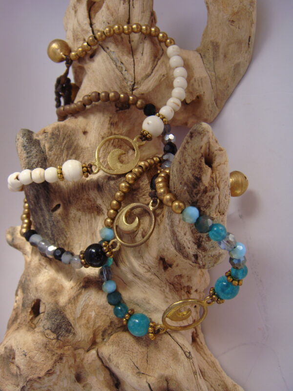 Bracelet laiton en coton ciré – Image 13