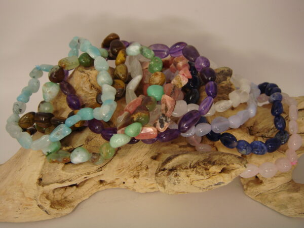 Bracelet élastique en pierre naturelle en grains