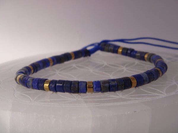 Bracelet ajustable en pierre naturelle plate et arrondie – Image 3