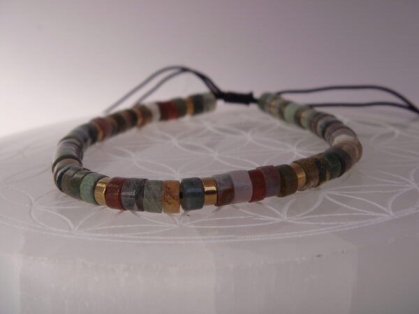 Bracelet ajustable en pierre naturelle plate et arrondie – Image 7