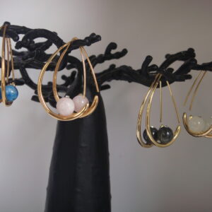 Boucles d'oreilles pierre fine & laiton